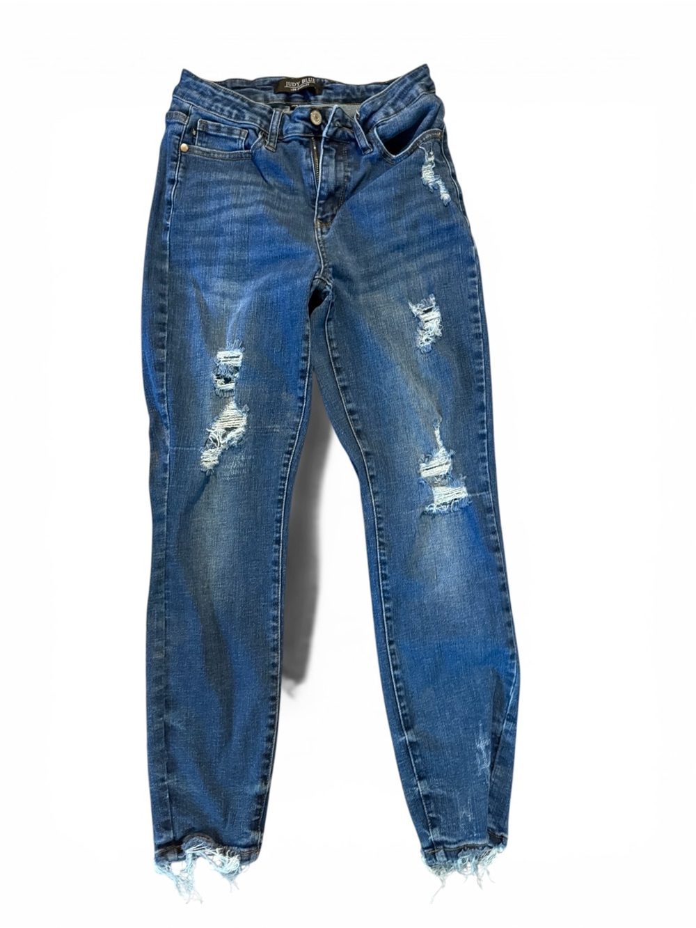 Judy Blue Medium Blue Distressed Skinny Jeans